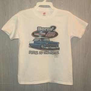 Born to Cruz 55 Chevy T Shirt Kids Size S Pedal to the Metal White Short Sleeve